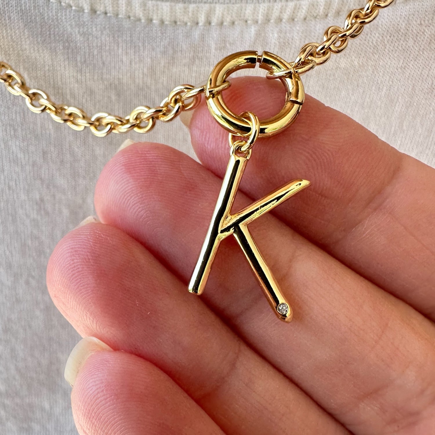 Essential Pave Custom Letter Charm