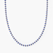Sapphire Blue Enamel Ball Strand Necklace