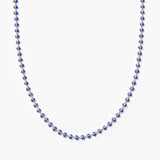 Sapphire Blue Enamel Ball Strand Necklace