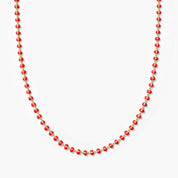 Red Enamel Ball Strand Necklace