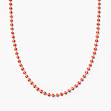 Red Enamel Ball Strand Necklace