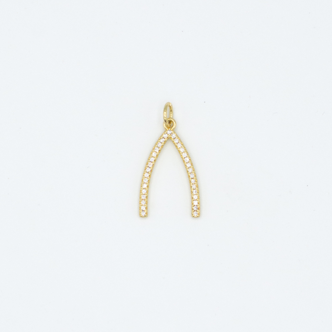 Pavé Wishbone Charm