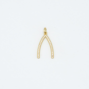 Pavé Wishbone Charm