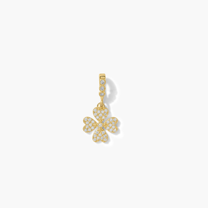 Pave Quatrefoil Clover Charm