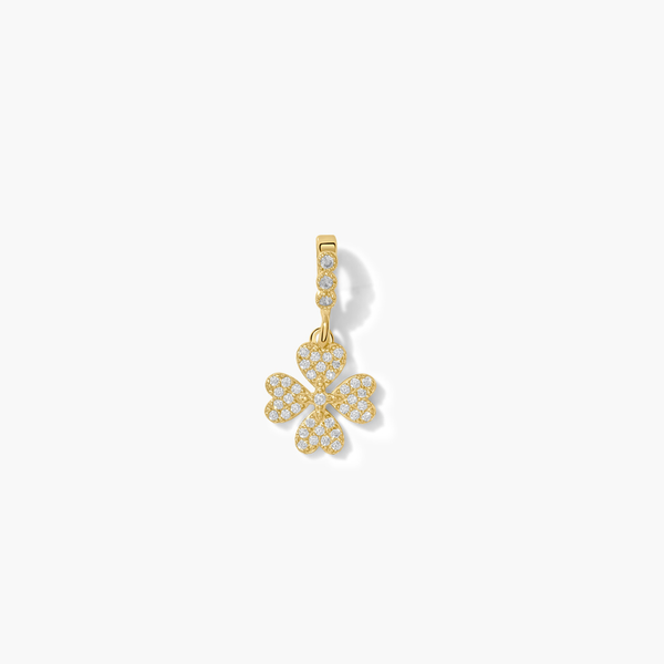 Pave Quatrefoil Clover Charm