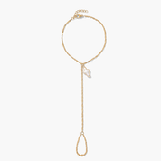 Petite Pearl Cross Hand Chain