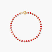 Red Enamel Ball Bracelet