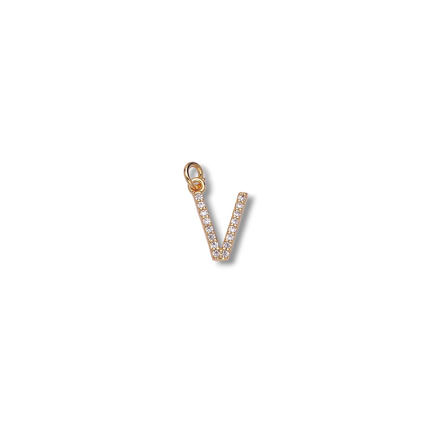 Micro Pave Letter Charm