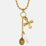 Lourdes Charm Drop Necklace