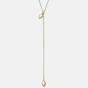Delphi Cross Pearl Lariat