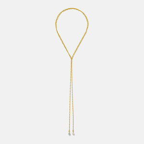 Fira Rose Quartz and Averturine Stone Tie Lariat