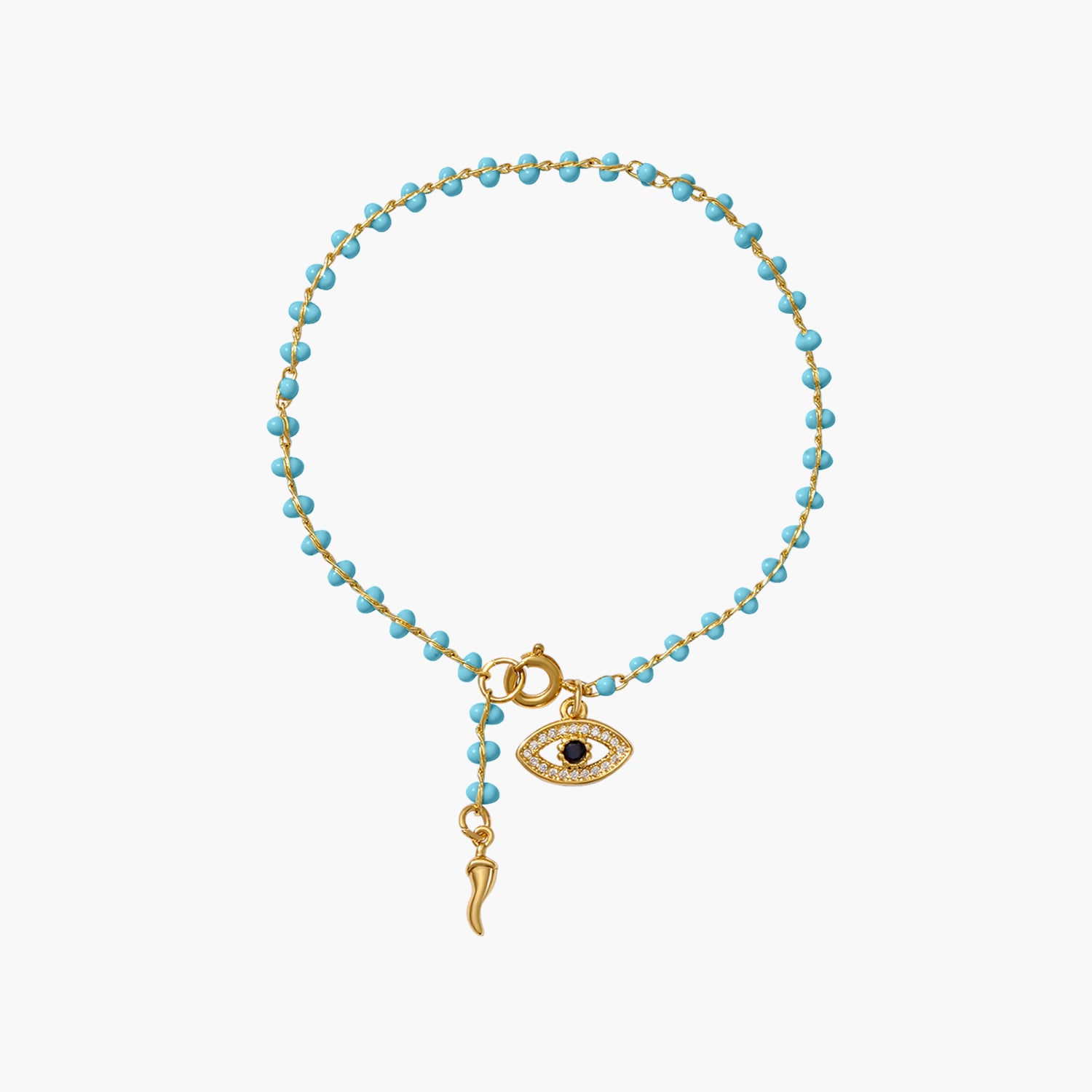 Protection Evil Eye Enamel Bead Bracelet