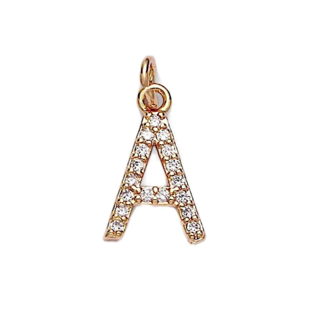 Micro Pave Letter Charm
