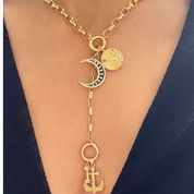 Gaia Duo Charm Chain Drop Necklace