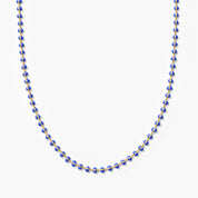 Sapphire Blue Enamel Ball Strand Necklace