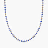 Sapphire Blue Enamel Ball Strand Necklace