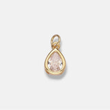 Deco Teardrop Birthstone Charm