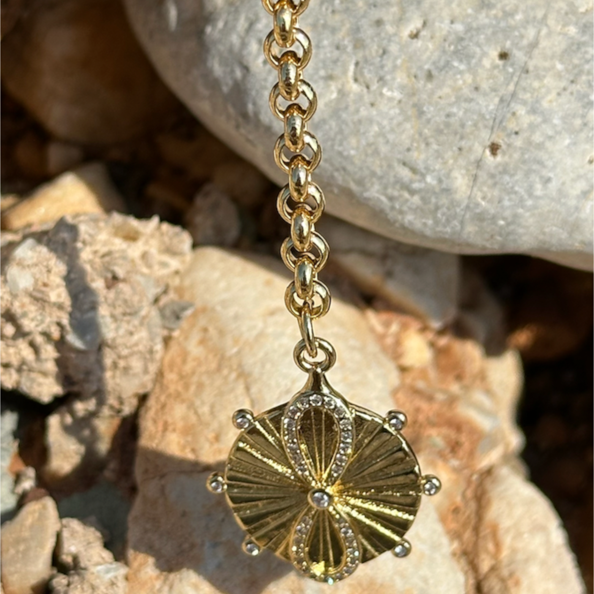 KARMA coin medallion drop lariat