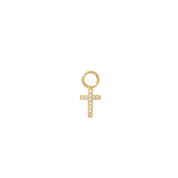 Divina Cross Huggie Hoop Charm