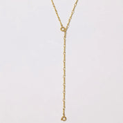 Dainty Dapped Bar Chain Lariat Necklace