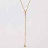 Dainty Dapped Bar Chain Lariat Necklace