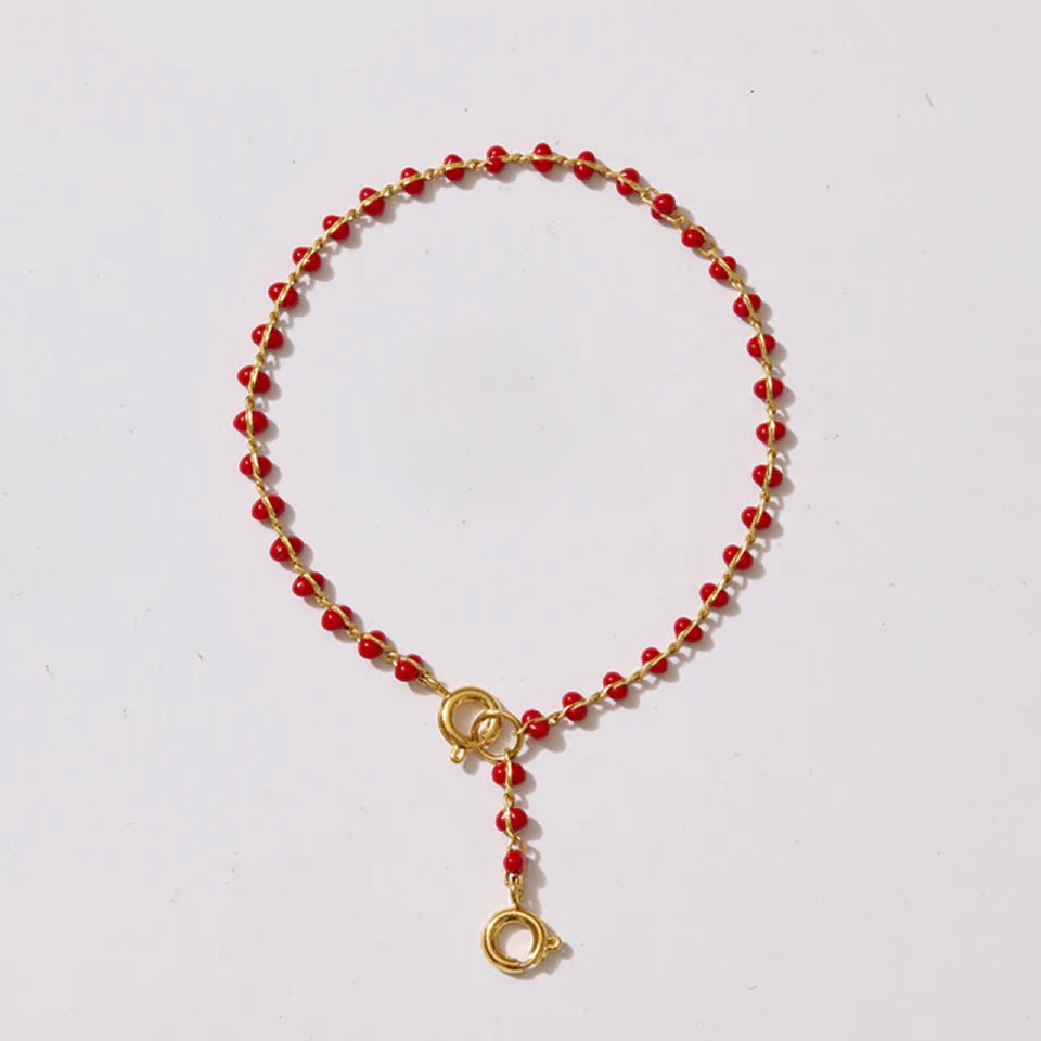 Enamel Drop Chain Charm Bracelet