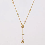 Stella Bezel Strand Drop Chain Charm Necklace