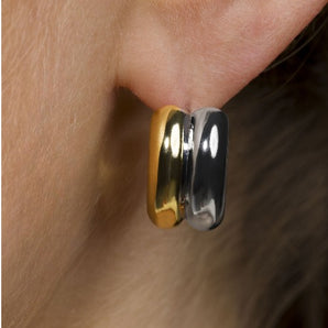 Chunky Two Tone Double Hoops