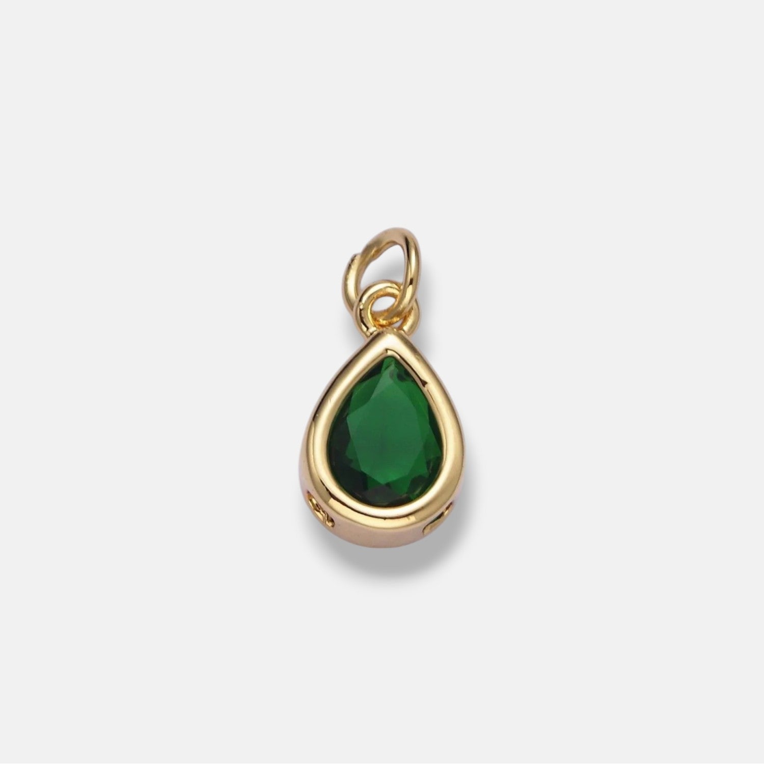 Deco Teardrop Birthstone Charm