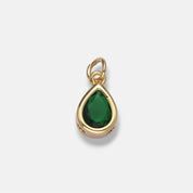 Deco Teardrop Birthstone Charm