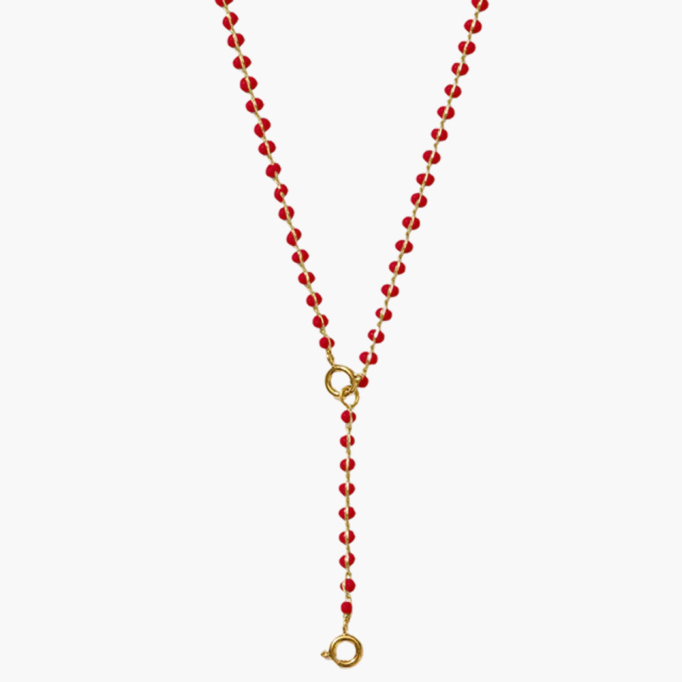 Enamel Strand Drop Chain Charm Necklace