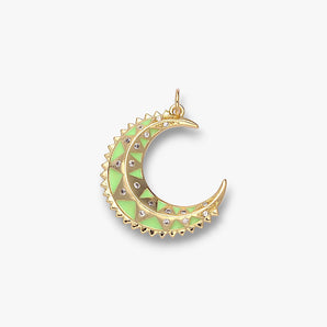 Luna Enamel Crescent Moon Pendant