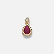 Deco Teardrop Birthstone Charm