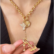 Gaia Duo Charm Chain Drop Necklace