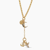 Gaia Duo Charm Chain Drop Necklace