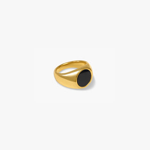 Unisex Classic Enamel Signet Ring