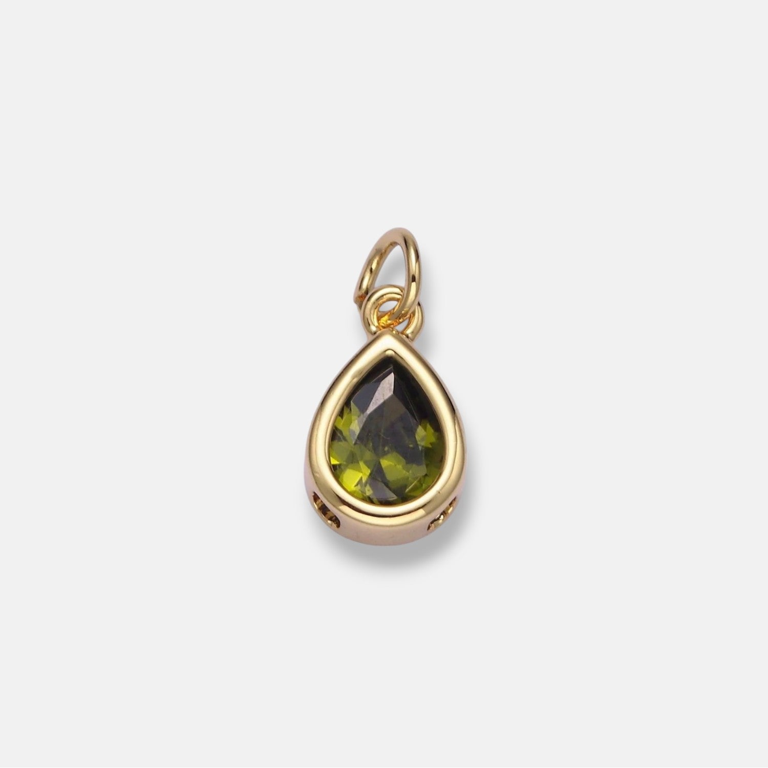 Deco Teardrop Birthstone Charm