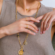 Flat Link Charm Chain Necklace