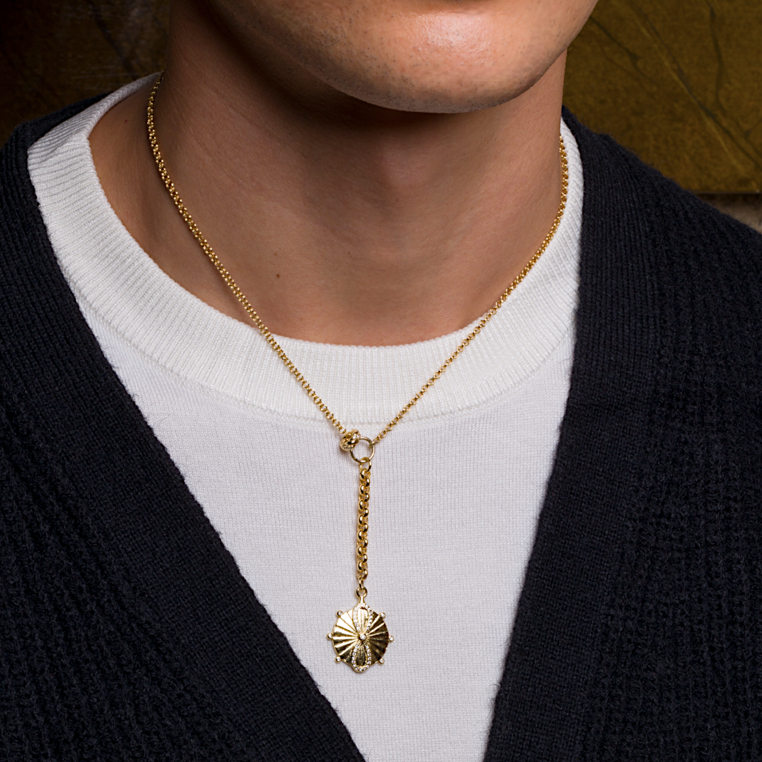 KARMA coin medallion drop lariat