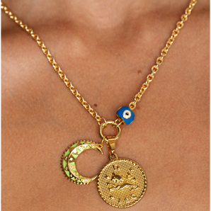 Luna Enamel Crescent Moon Pendant