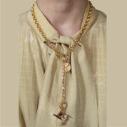 Gaia Duo Charm Chain Drop Necklace