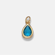 Deco Teardrop Birthstone Charm