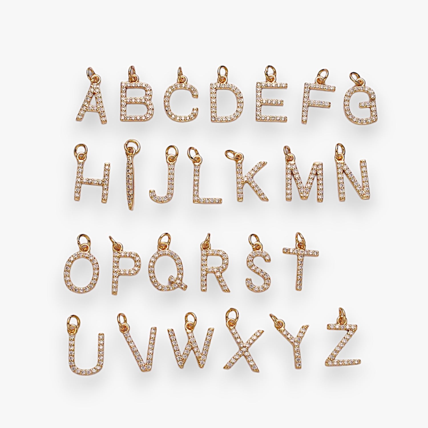 Micro Pave Letter Charm