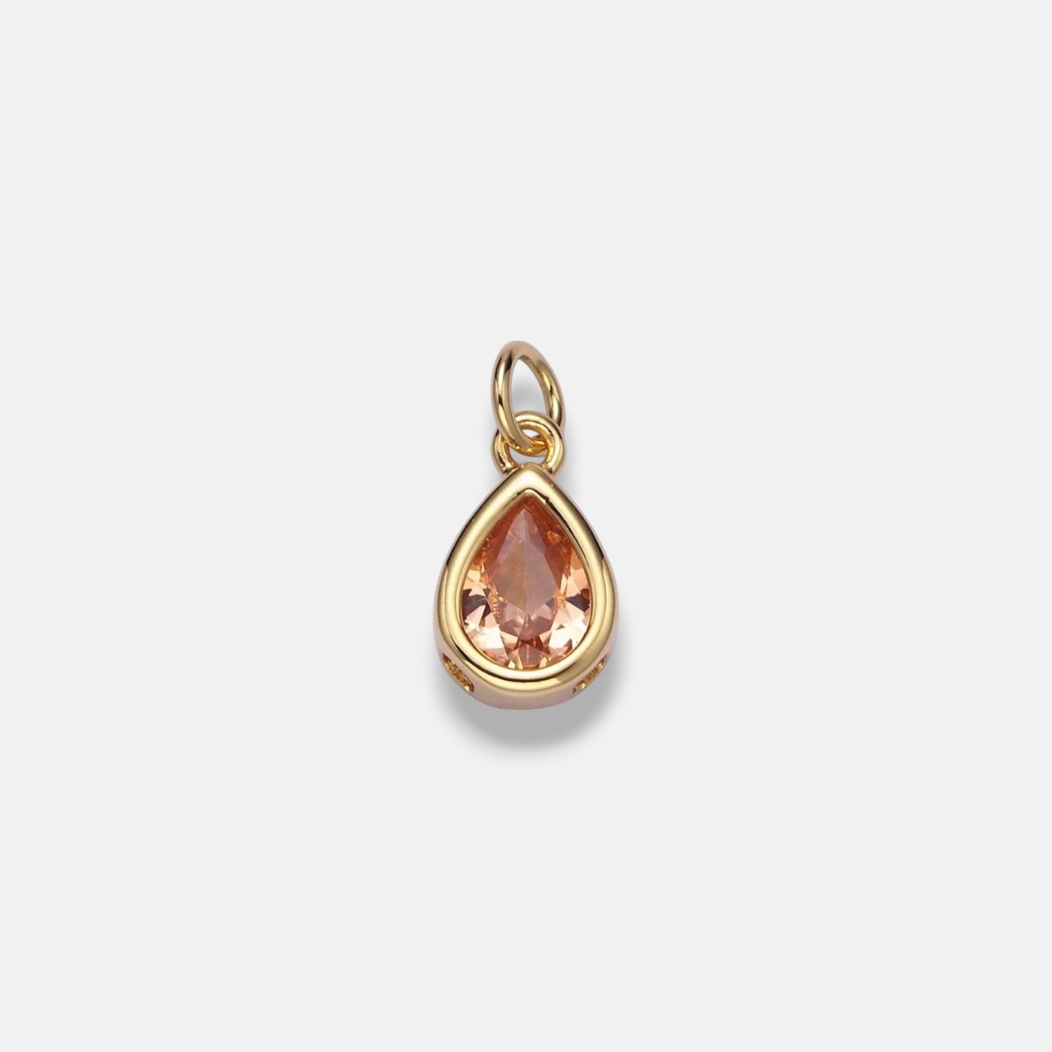 Deco Teardrop Birthstone Charm