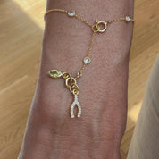 Milou Petite Pave Wishbone Charm