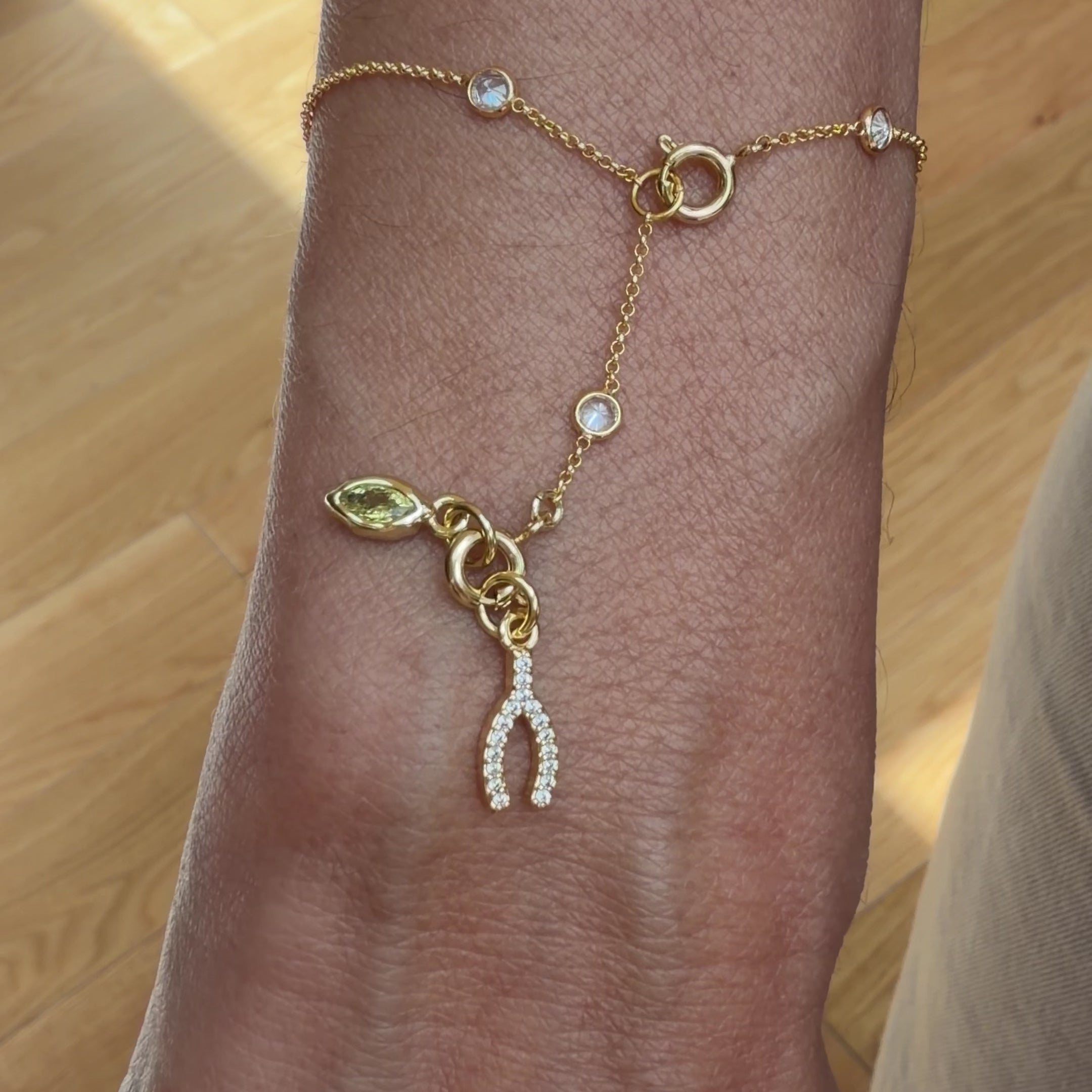 Milou Petite Pave Wishbone Charm