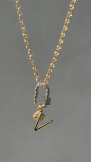 Greek Key Twist Lock Carabiner Charm