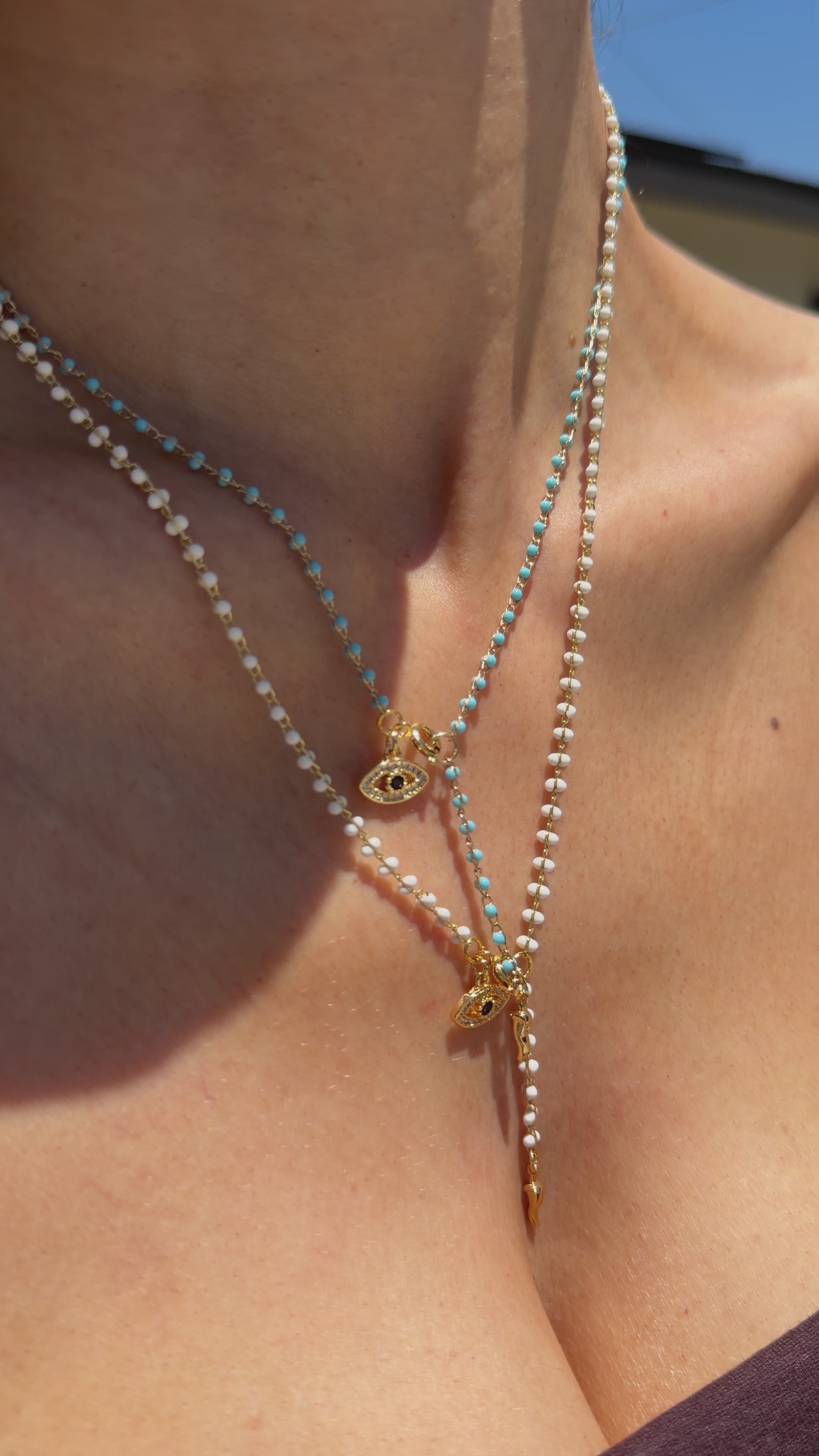 Protection Evil Eye Bead Lariat