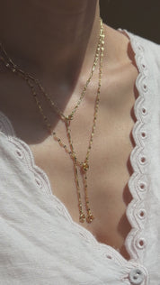 Gemma Mirror Drop Chain Charm Necklace
