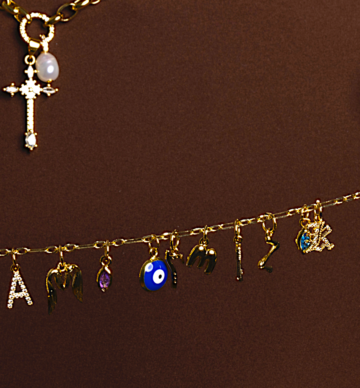 Mini Retro Bubble Letter Charm